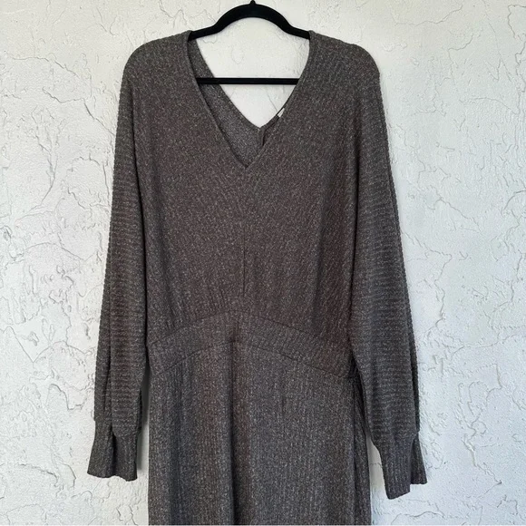 ANTHROPOLOGIE Daily Practice Dress Size Large Barre Midi Ribbed Long Sleeve - Picture 5 of 11
